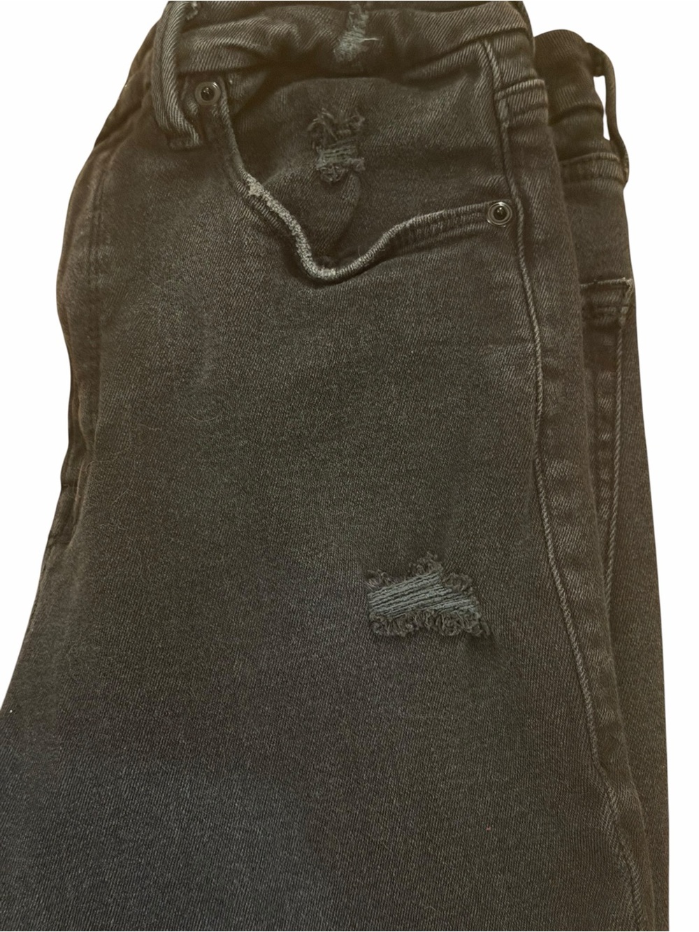 Good American🌟Black Distressed Stretch Skinny Jeans🌟High Waist🌟So Flattering! - Picture 4 of 6